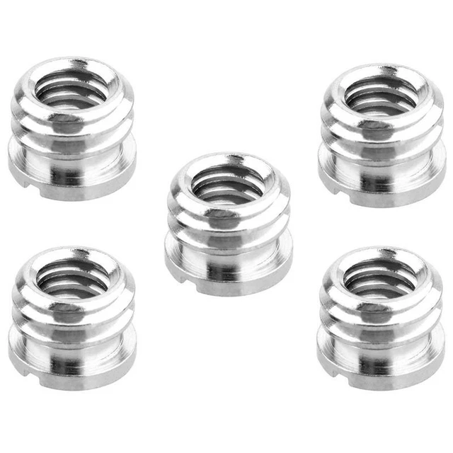 5 Pack 1/4 inch to 3/8 inch Convert Screw Standard Adapter Reducer Bushing  V4N4