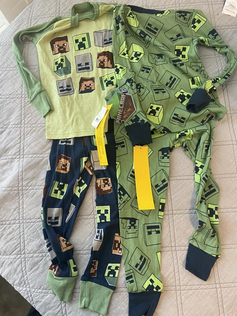 NEW!! 2 Pairs Of Minecraft Pajamas-size 4