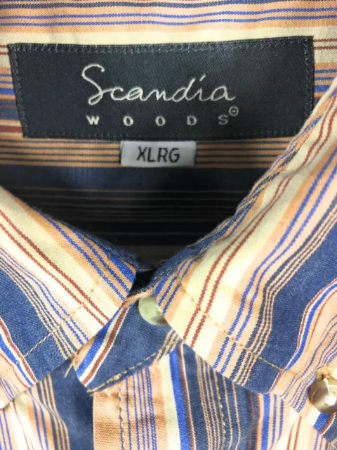 SCANDIA MEN'S XL Long Sleeve Button Up Multicolor Cotton Casual Shirt ...