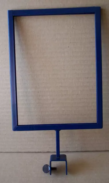 Clothing Rack Dark Blue Sign Holder 6" x 8", 2" Riser, Fits Up To 1" Bar