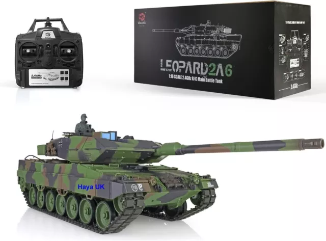 Heng Long radio remote control 1/16 scale 7.0 v Leopard 2A6 BB & IR battle  UK