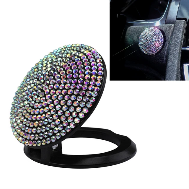 Autocollant Bouton Démarrage Bling Diamant Pour Mercedes - Argenté, Strass, 1 Pièce