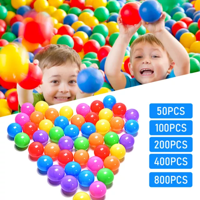 1600x Ball Pit Balls Play Kids Plastic Baby Ocean Soft Toy Colourful Playpen Fun