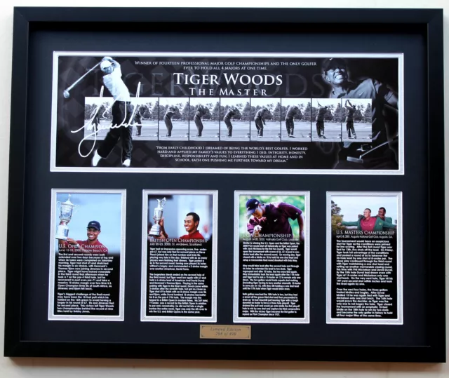 New Tiger Woods Signed Limited Edition Memorabilia FRAMED