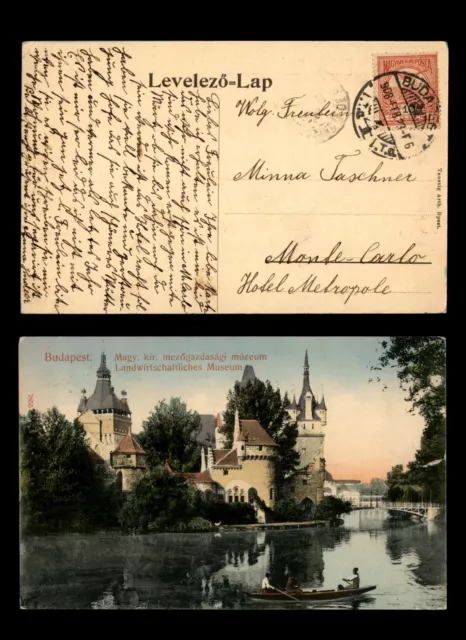 Mayfairstamps Hungary 1908 Budapest to Monte Carlo Museum Postcard aaj_01599