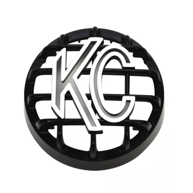 KC HiLiTES 4in. Round ABS Stone Guard for Rally 400 (Single) - Black w/White KC