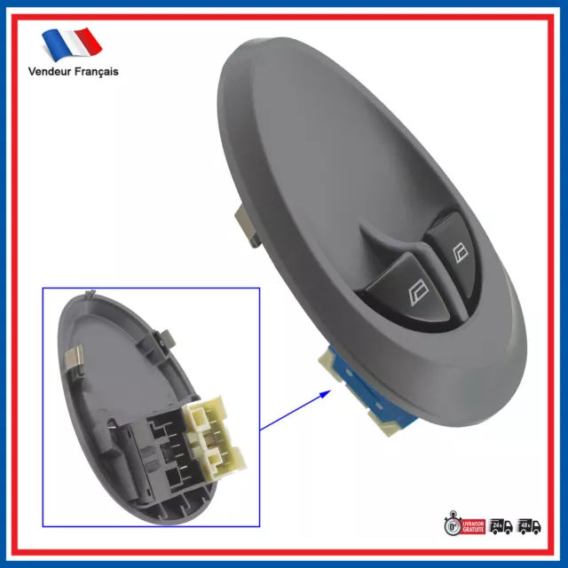 Bouton de leve vitre electrique avant gauche + platine pour Daily (1999-2006)