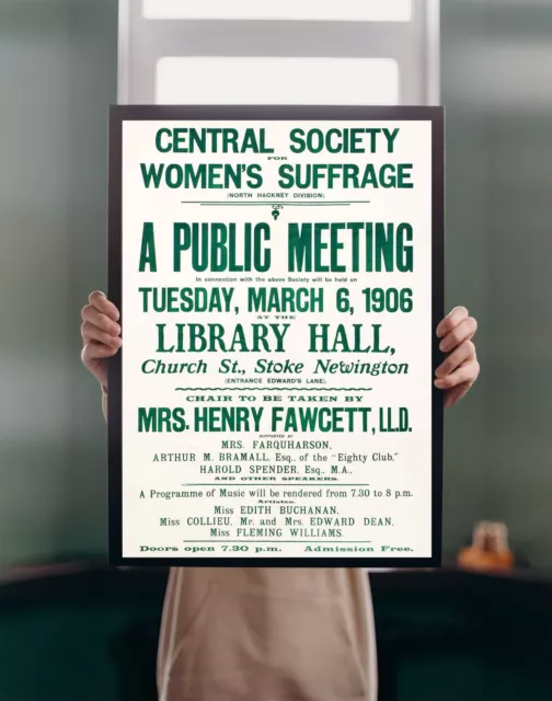 Women's Suffragette Meeting 1906 POSTER PRINT A1 Feminism Vote Vintage Wall Art