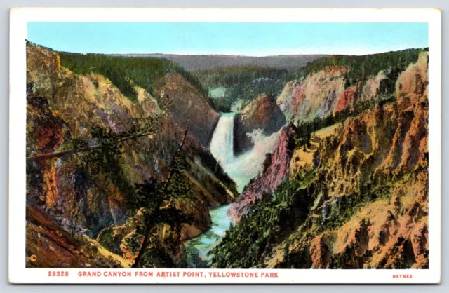 Yellowstone Park Grand Canyon From Artist Point Vintage Postcard