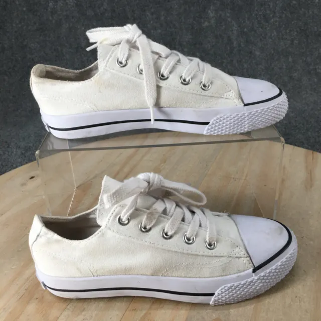 Air Walk Shoes Kids 2 Old School Casual Sneaker Off White Canvas Low Top Lace Up