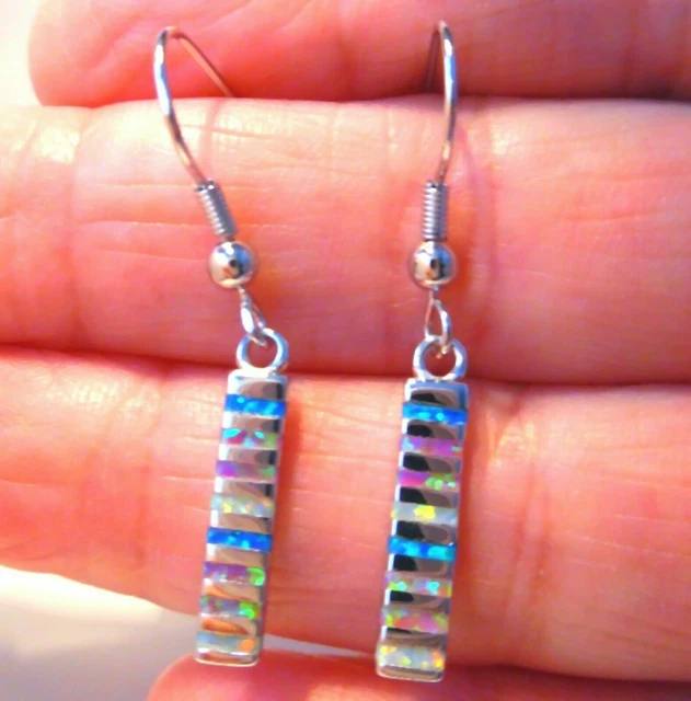 Gorgeous Multi Coloured  Fire Opal Hook  Earrings