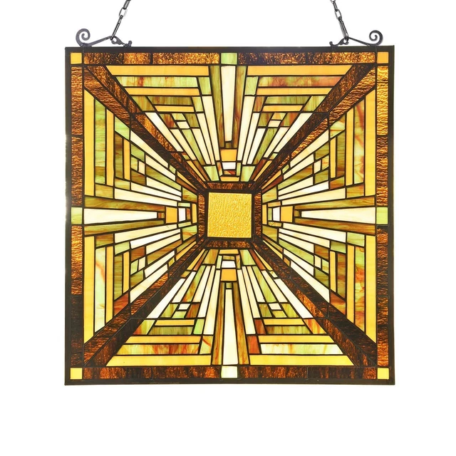 Capulina Stained Glass Window Hanging Panels Mission Elegant Style Suncatcher...