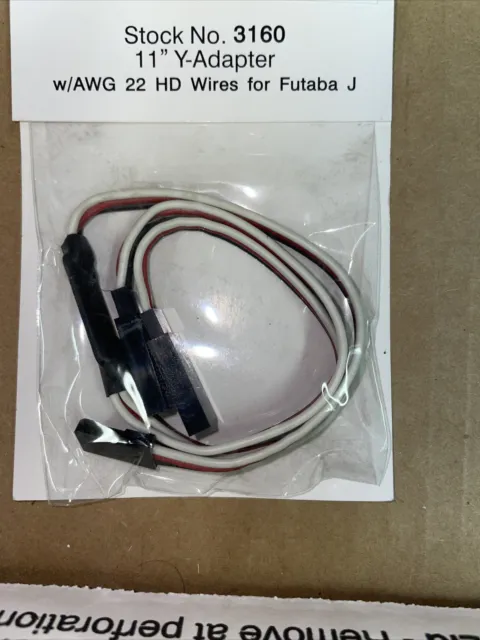 MPI MAXX 3160 11" Y-Adapter w/AWG 22 HD Wires for Futaba J •