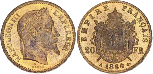 20 francs or Napoléon III - 1864 Paris (A) - faux d'époque en or - GENI
