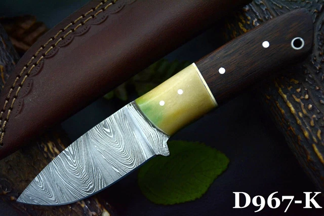Custom 7.4" OAL Hand Forged Damascus Steel Hunting Knife Handmade, (D967-K)