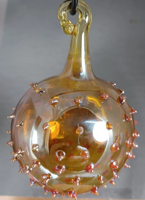 Hand Blown Glass Ornament Ball . Self Representing Artist (SRA)