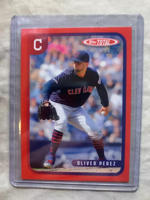 Oliver Perez - 2020 Topps Total  #664 Red Parallel /10 Cleveland Indians SSP