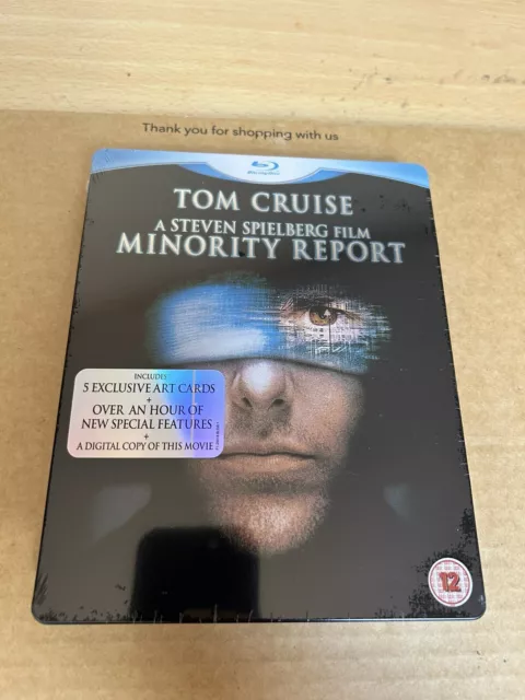 Minority Report UK Blu Ray Steelbook New & Sealed Tom Cruise With Artcards