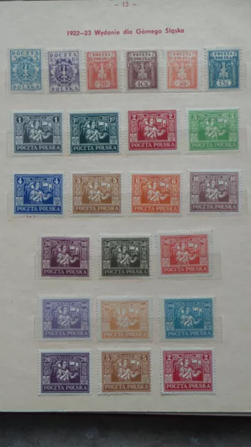 Polen 1922 / Kat. Fischer Nr. 144 – 162  Briefmarken mit anderen Farbtonnen  Ko