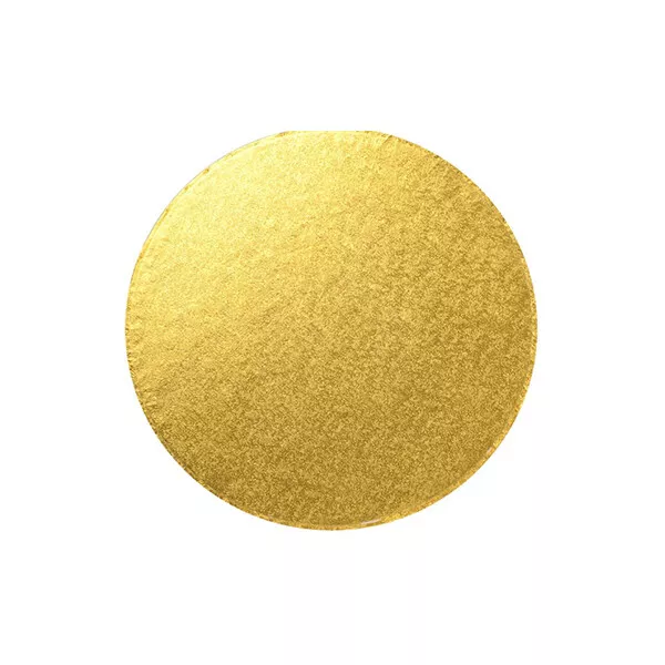 Pack 5 Masonite Cake Boards 12"/30cm x 5mm Gold Round Cake Boards