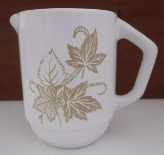 vintage 1950s DIANA Australia ceramic white SERVING JUG leaf decoration