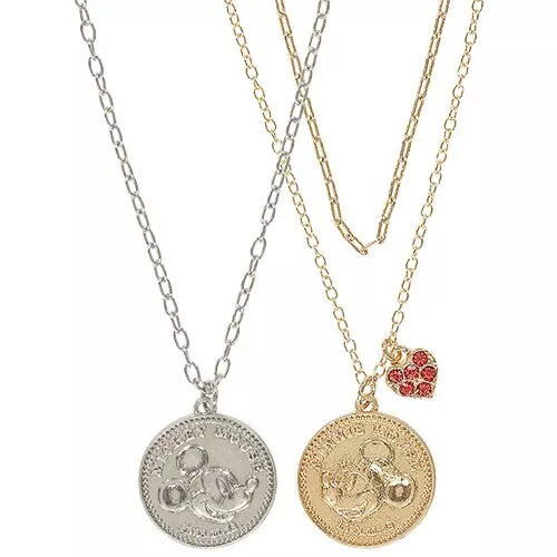 Juego de Collares Mickey & Minnie Japón Tokio Disney Resort Store tipo moneda