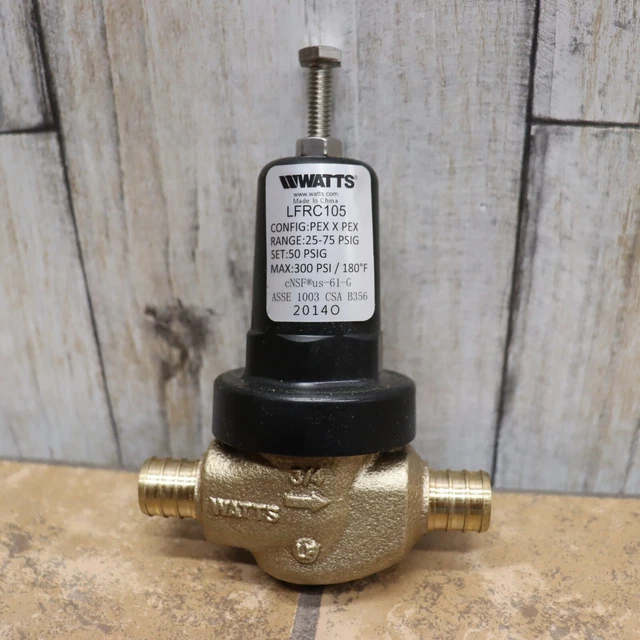 Watts 3/4" Water Pressure Reducing Valve 25-75 PSIG Pex Style Ends LFRC105