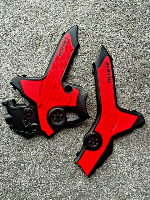 2-Piece Motorcycle Crash Protection Bars - Frame Sliders For Honda CRF300L & CRF300 Rally (Red) - Aluminum Anti-Fall/Collision Protector