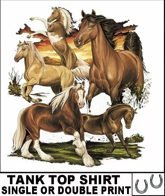 Beautiful Palomino Paint Arab Morgan Shire Draft Horse Tank Top Shirt W310