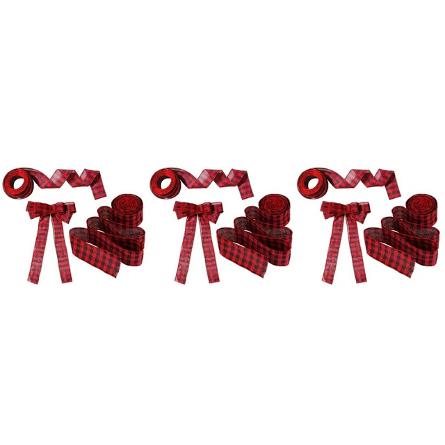 9 pcs Urlaub Plaid Band Weihnachten Band für Haar Bögen