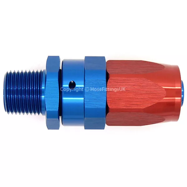 3/8 NPT MALE Swivel to AN-8 Straight FAST FLOW Fuel Oil Braided Hose Fitting