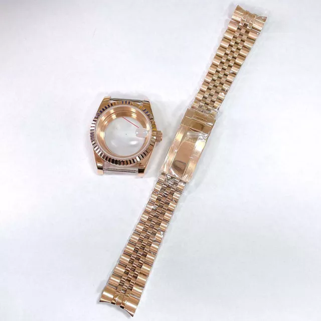 36mm/39mm PVD Oyster Sapphire Glass Watch Case Strap for NH35/NH36/4R Movement 2