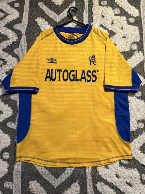 Chelsea 2000/01 Away Football Shirt Mens Umbro Vintage Large Autoglass