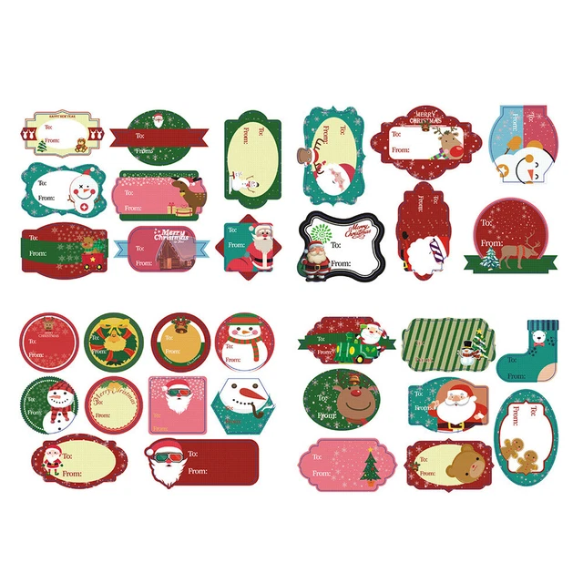 18 Sets Selbstklebende Weihnachten Geschenk Tags Chrismas Party Favor 12