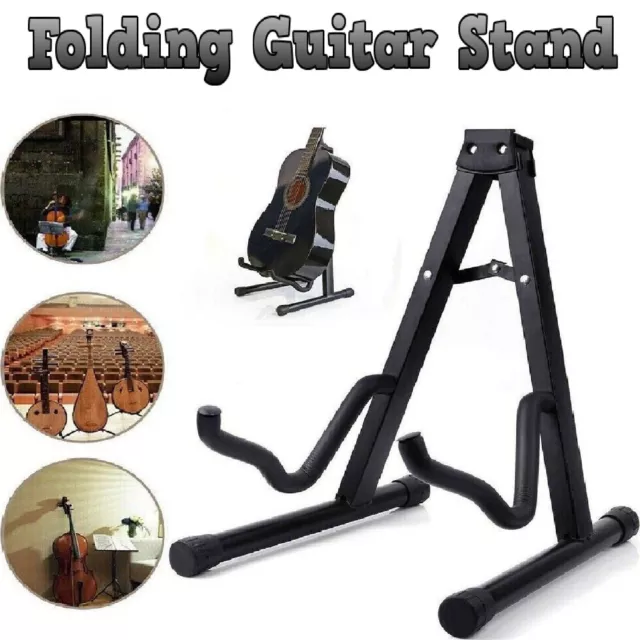 Portable Guitar Stand Folding Electric Acoustic Bass A Frame Floor Rack Holder