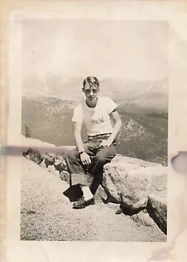 1947 Man In White Tee Shirt Trail Ridge Rocky Mountain National Park Estes, CO