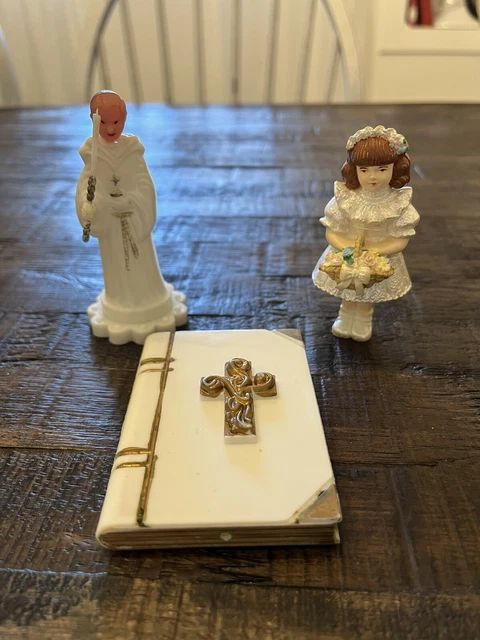 Lote De Colección De Primera Comunión O Bautismo Juego Toppers Pastel Santo