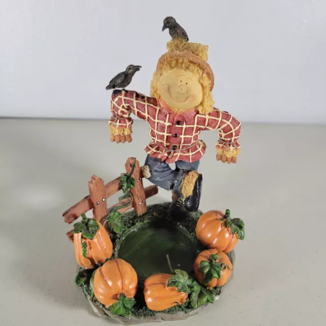 Home Interiors Scarecrow in Pumpkins Decorative Candle Holder - Home Decor