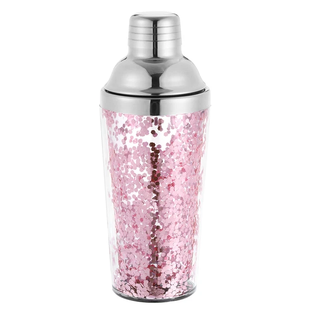 16OZ(450ml) Cocktail Mixer mit Sieb Edelstahl Oben Wein Mixer Flasche Rosenrot
