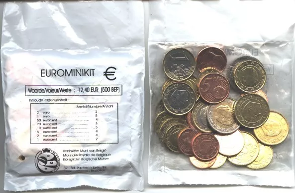 1 Euro Starter Kit de Belgique , 29 coins in sealed bag,