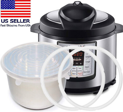 Silicone Sealing Ring Gaskets (2) +Inner Pot Lid Cover (1) For Instant Pot Press