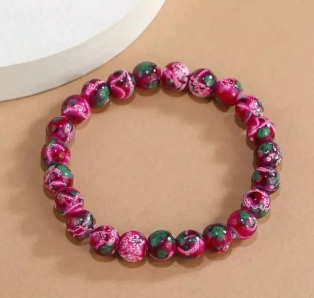Armband Armkette Armreif Damen Frauen Mädchen Glas Perlen Modeschmuck Geschenk