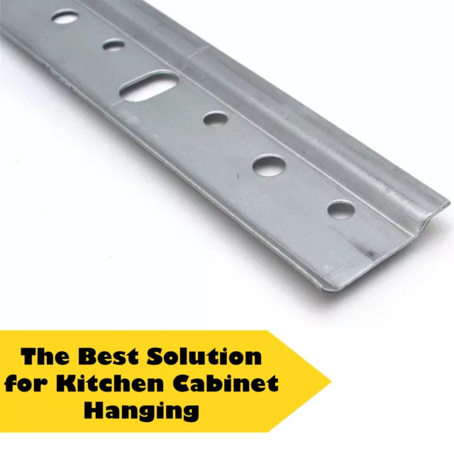 2x1m Cabinet Hanging Wall Mounting Rail Bracket Kitchen Cupboard Hanger 2