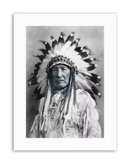 Native American Indian Mountain Chief New Picture Vintage Canvas Art Print