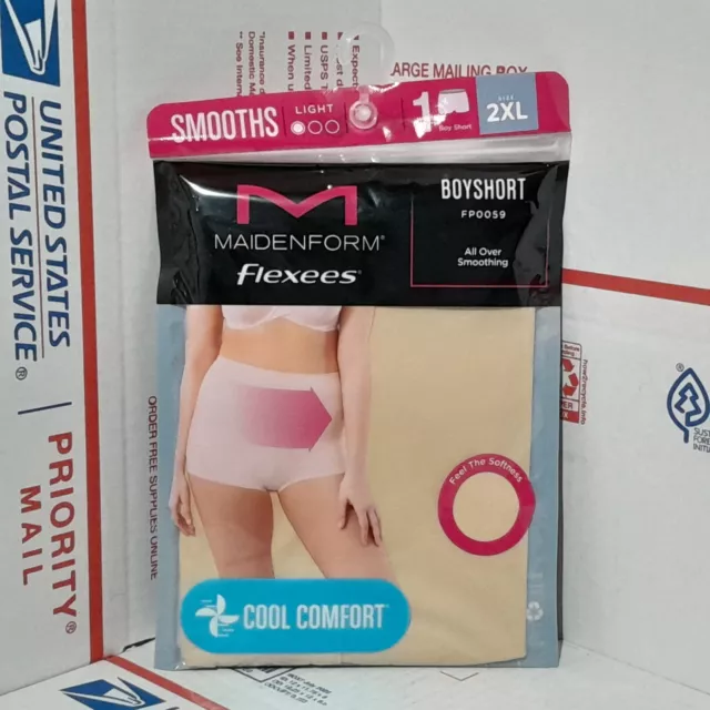 ⚡ Maidenform Smooths Flexees 2XL Boy Short Cool Comfort Shape Panty Brief FP0059