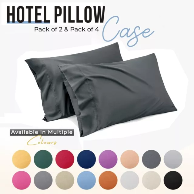 2-4 Pack Premium Polyster Pillow Cases Housewife Luxury Pair Bed Pillow Cover