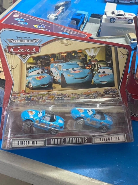 DISNEY PIXAR CARS Movie Moments Dinoco Mia & Tia Toy Die Cast Car Set ...