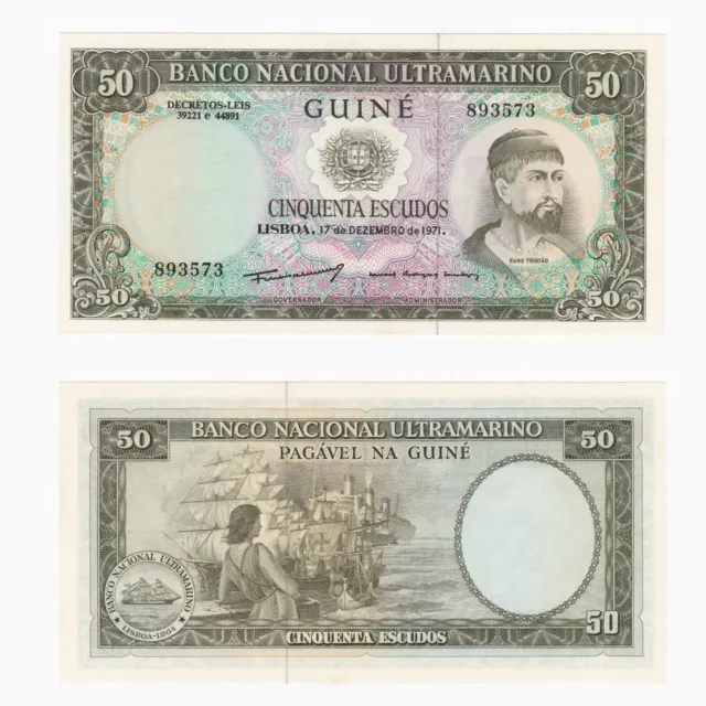 PORTUGUESE GUINEA 50 Escudos Banknote (1971) P.44a - UNC