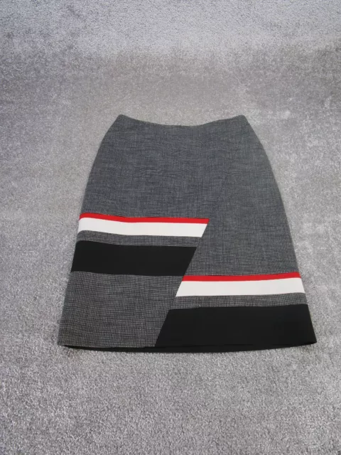 Hugo Boss Skirt Womens 6 Black White Knit Pencil