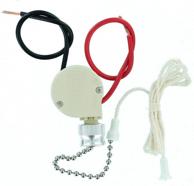 HEAVY DUTY PULL CHAIN SWITCH 6A SPST Ceiling Fan Light Fixture LEVITON